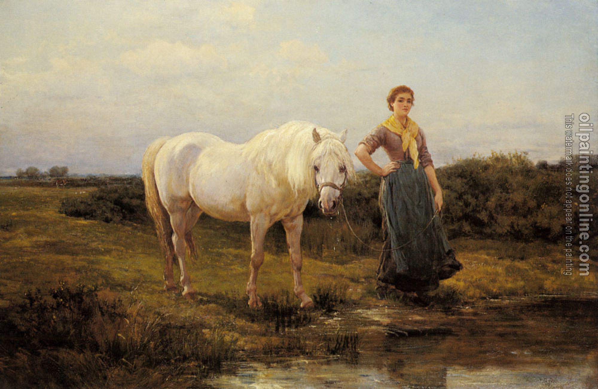 Heywood Hardy - Noonday taking a Horse to Water